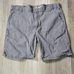 Carhartt Shorts Mens 42 Gray  Work Wear Relaxed Fit Cargo Canvas